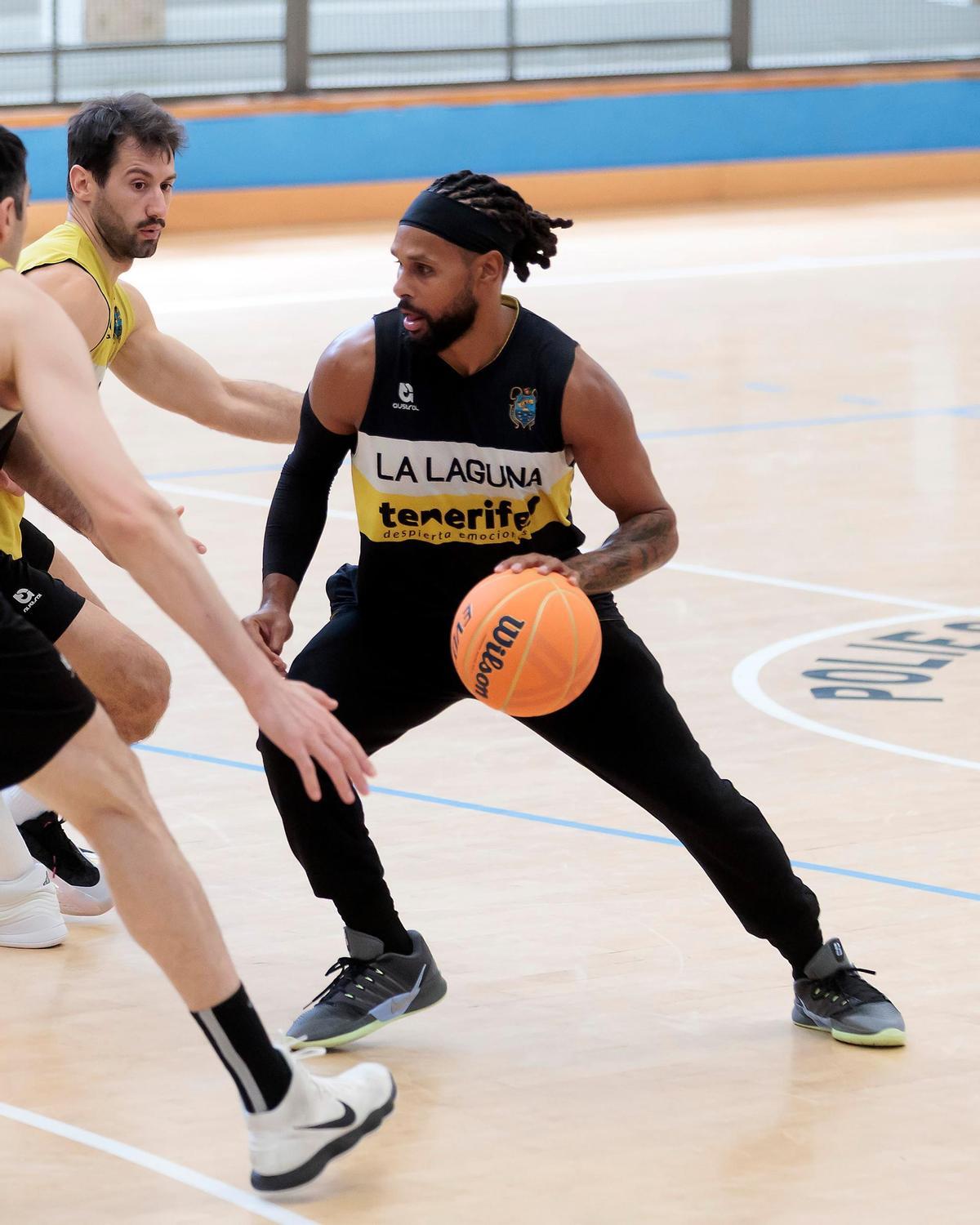 Patty Mills, en el entrenamiento de este miércoles.