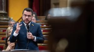 El president Pere Aragonès este miércoles en el Parlament.