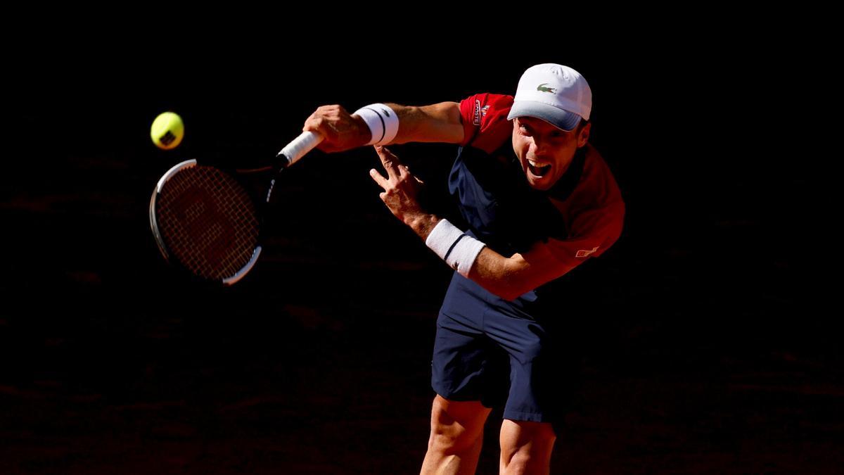 Bautista, en su partido de debut en el Mutua Madrid Open del 2021.