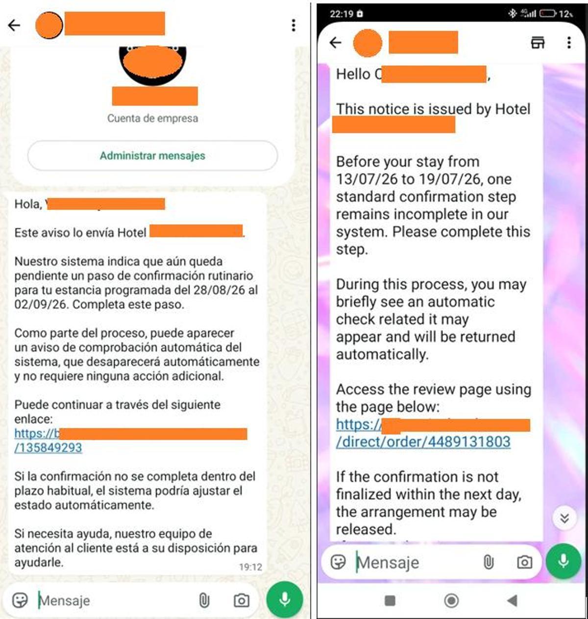 Imagen de esta nueva estafa de las reservas hoteleras que te llega al teléfono