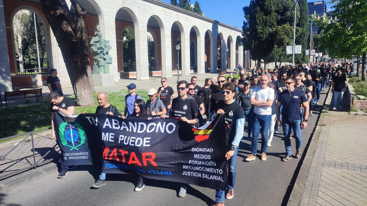 Trabajadores de Villena y Alicante en la manifestación en Madrid.