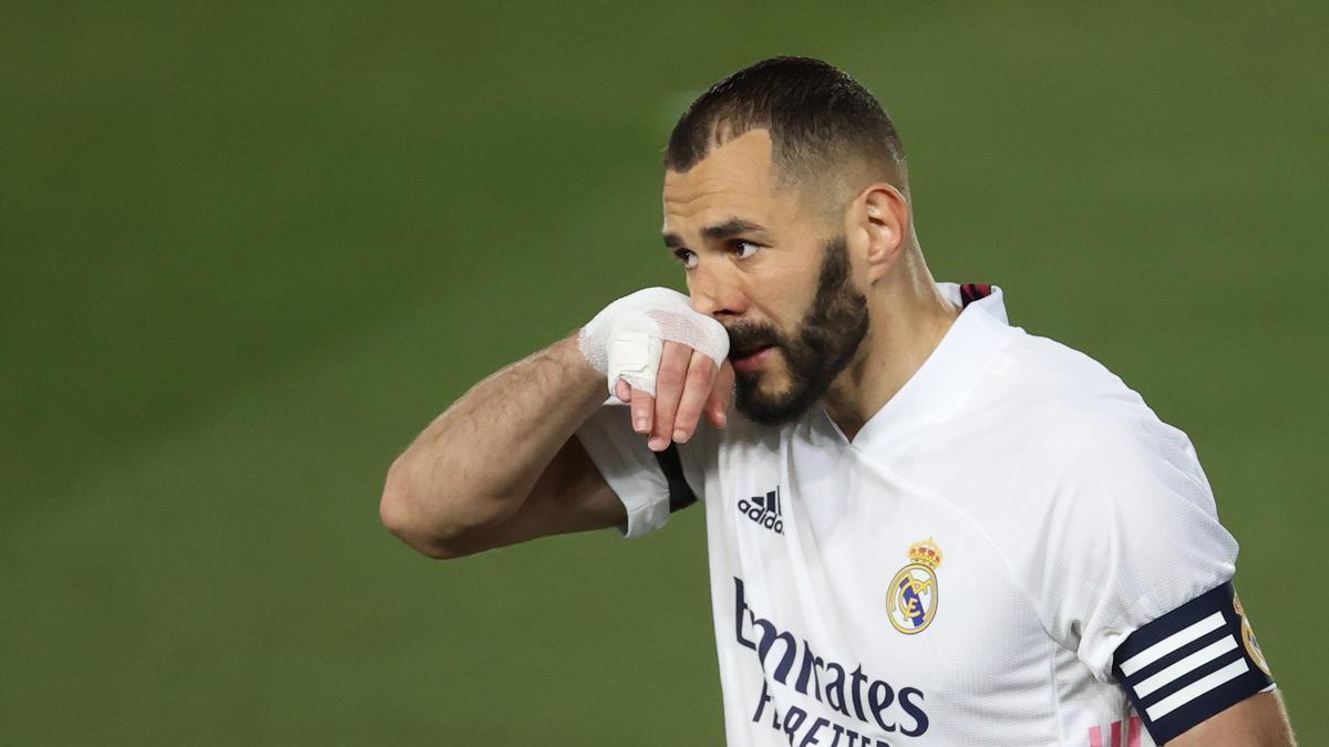 Karim Benzema, durante un partido con el Real Madrid.