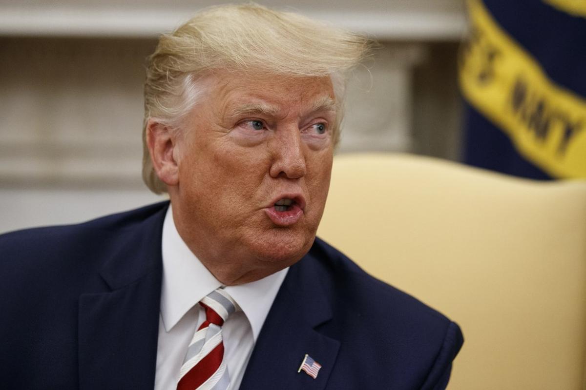 President Donald Trump speaks during a meeting with Romanian President Klaus Iohannis in the Oval Office of the White House  Tuesday  Aug  20  2019  in Washington  Trump has been on a tear about Google that traces back to unfounded conspiracy theories about the technology giant  unproven claims by former Google employees and a small research study that the president misconstrued   AP Photo Alex Brandon