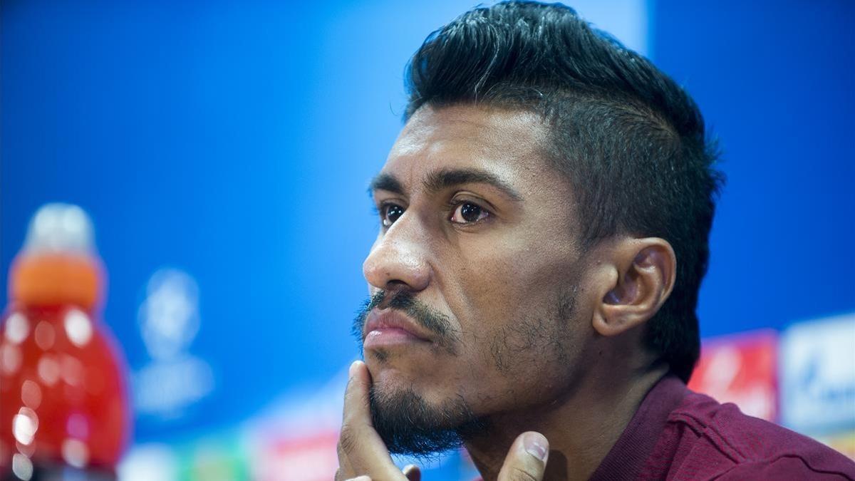 Paulinho, en la rueda de prensa previa al duelo con el Olympiacos.