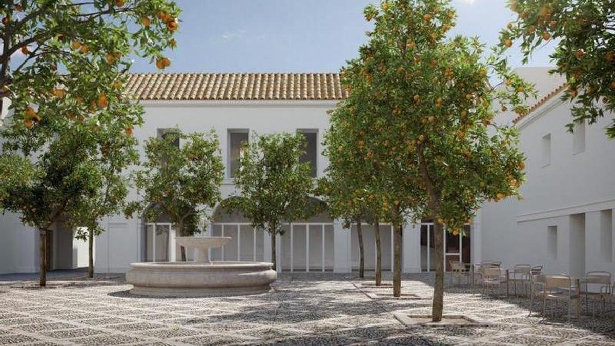 Recreación de cómo quedará el compás del Monasterio de Santa Clara de Sevilla
