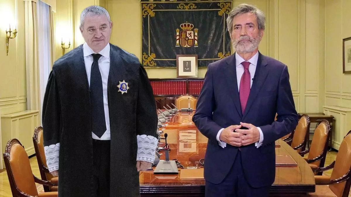 Fotomontaje de los jueces del CGPJ Mario Macías y Carlos Lesmes.