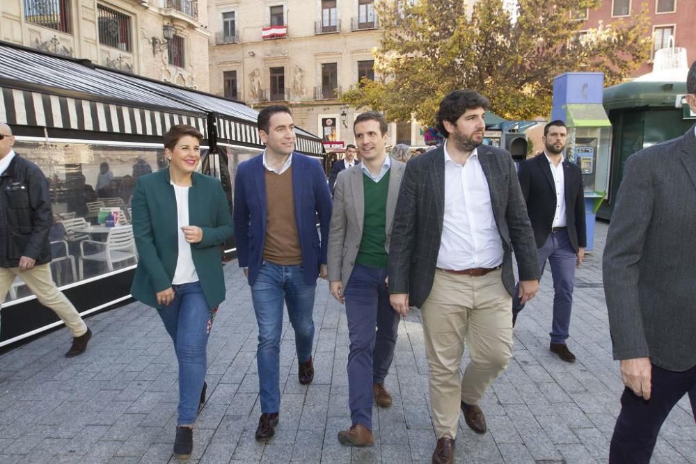 Casado apadrina las candidaturas de Ballesta y López Miras