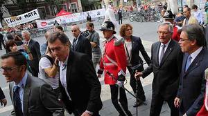 Mas i Trias, escridassats en les festes de la Mercè.