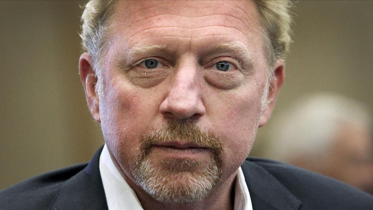 Boris Becker en una rueda de prensa