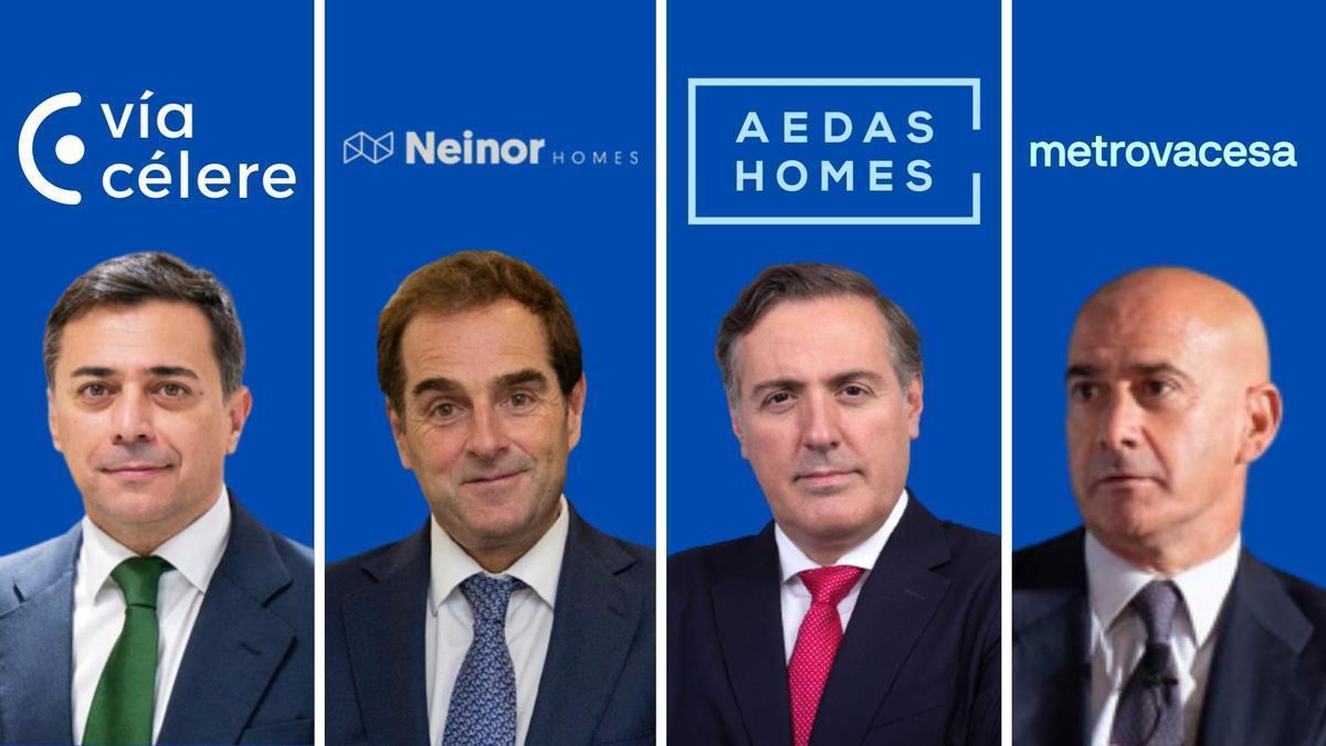 Aedas Homes, Neinor Homes, Vía Célere y Metrovacesa.