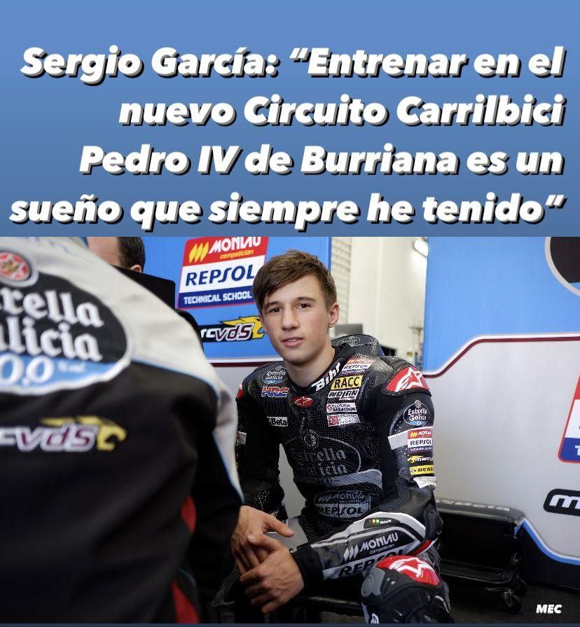 Meme sobre el nuevo trazado de un carril bici en Burriana que tiene como protagonista al piloto de la ciudad, Sergio García.