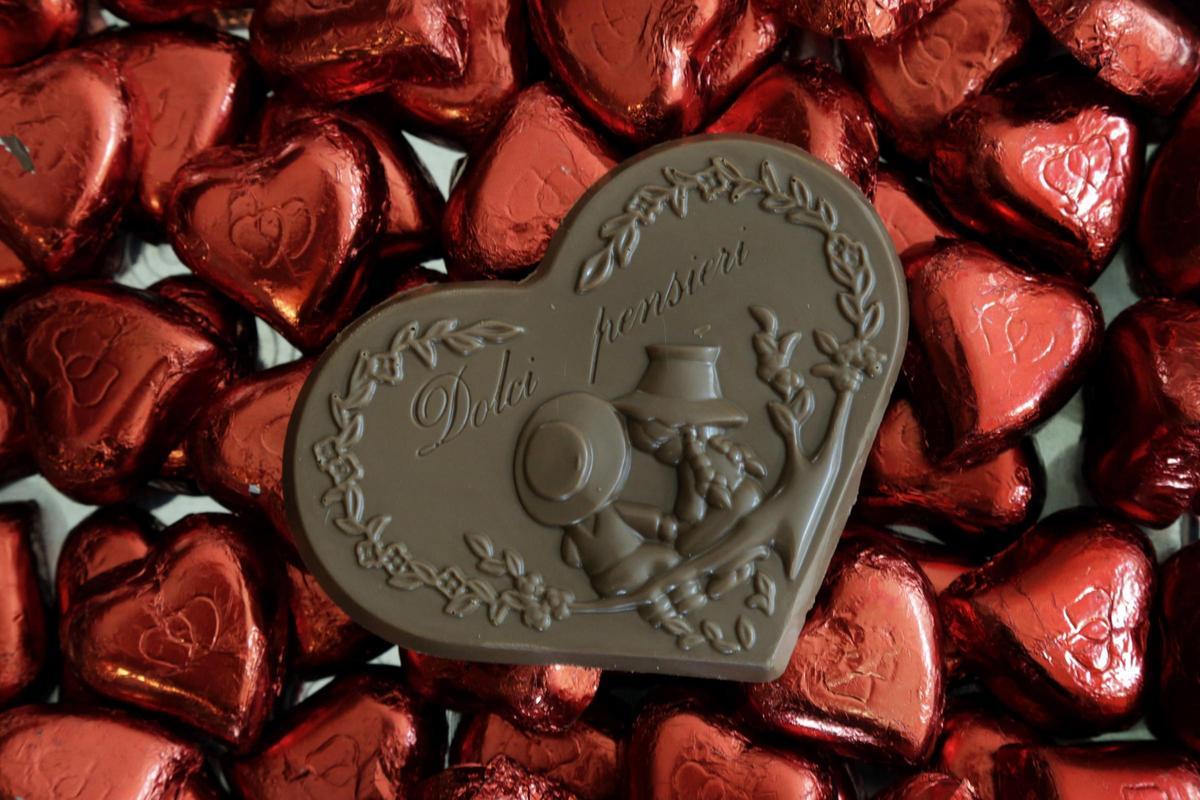 Bombones con forma de corazón.