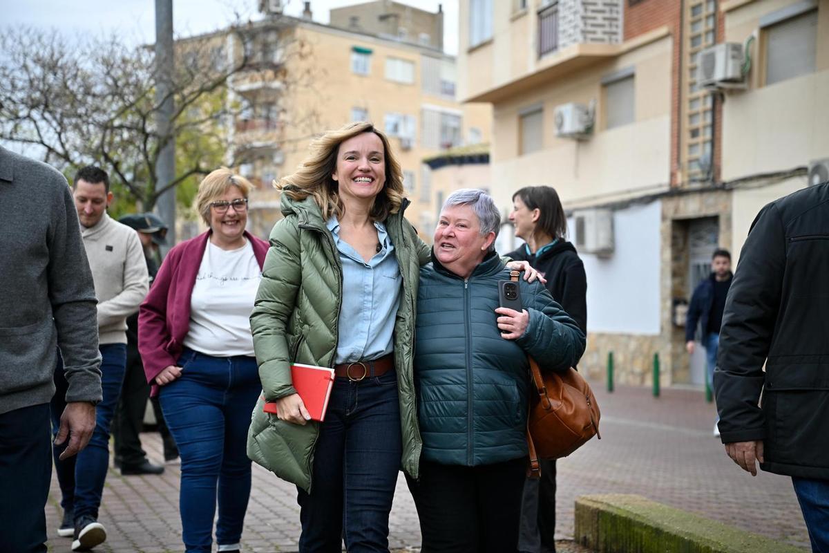 Pilar Alegría, este sábado en un acto electoral en Utebo.