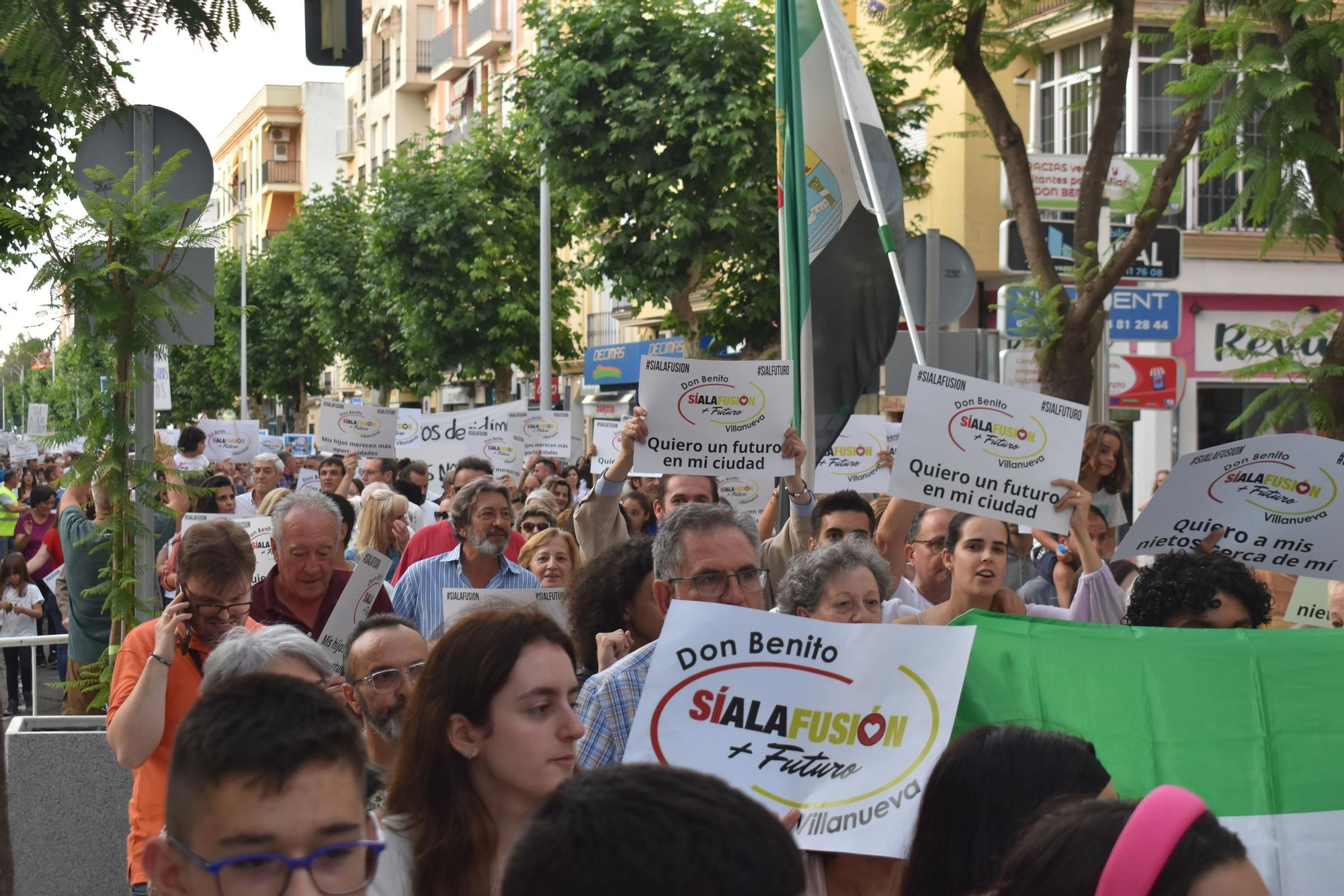 Manifestación en Don Benito por la fusión con Villanueva