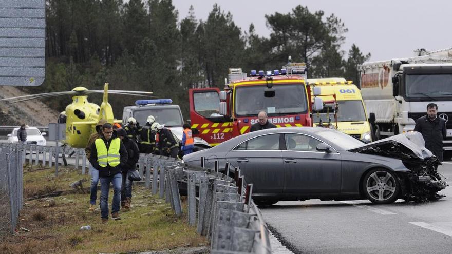 El granizo causa un accidente múltiple en la AP-53