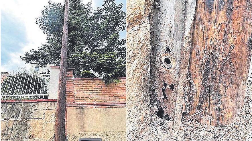 Els pals de creosota a la Pujada del Castell han d’anar a fora