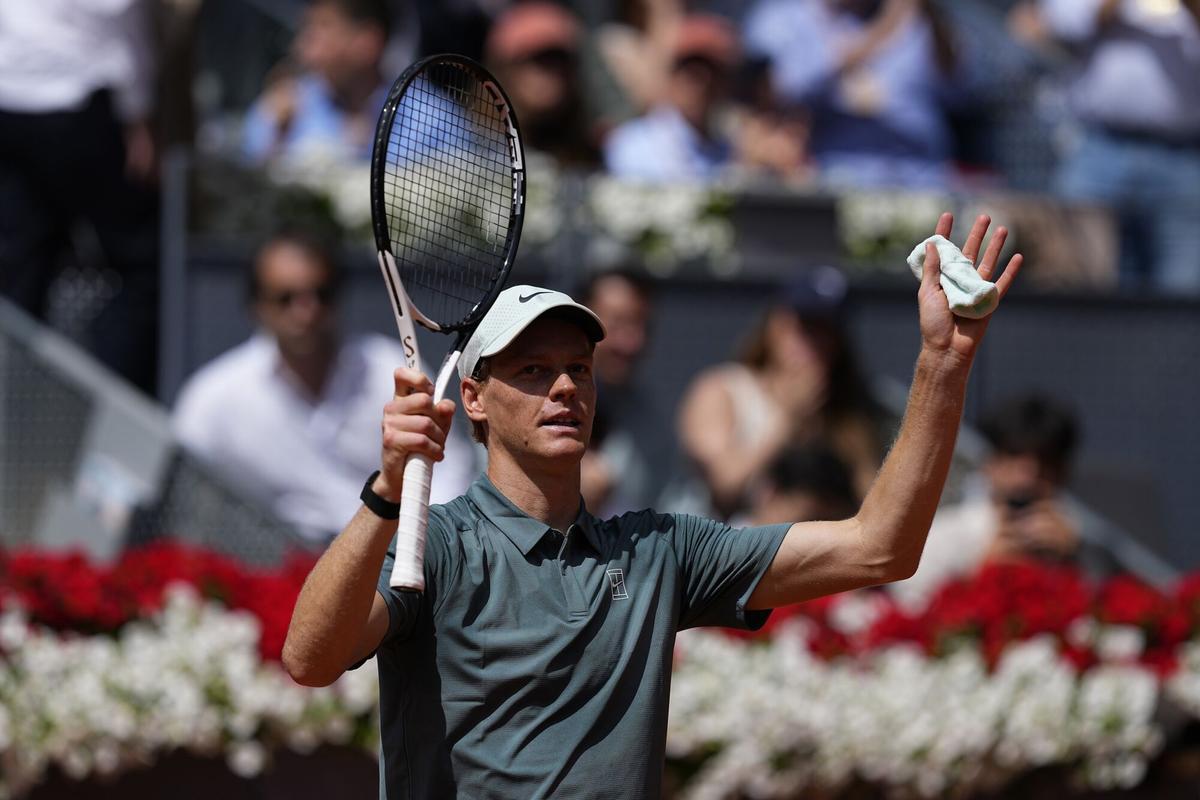 Jannik Sinner, tras su victoria frente a Cameron Norrie en Madrid.