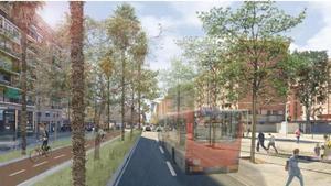 Imagen virtual de cómo podría quedar el paseo de la Zona Franca reurbanizado.