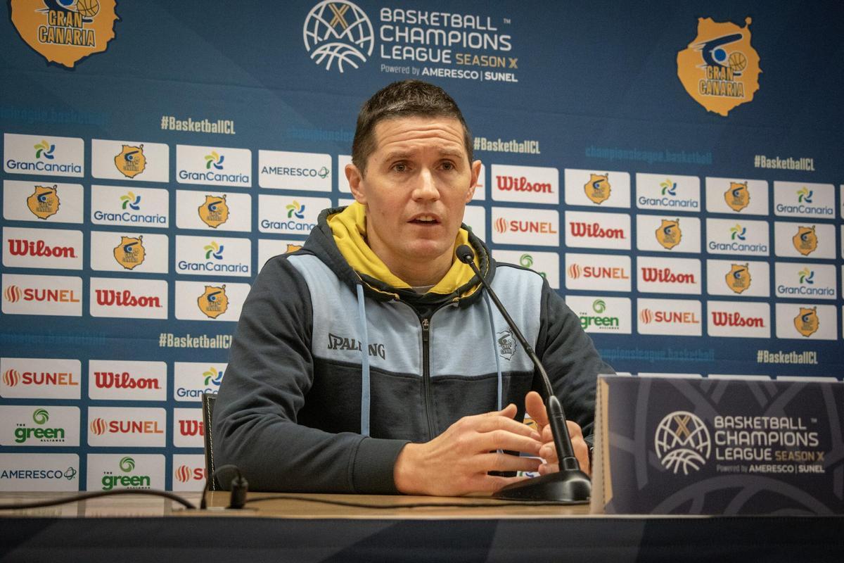 Jaka Lakovic, en la previa de esta mañana en el Gran Canaria Arena.