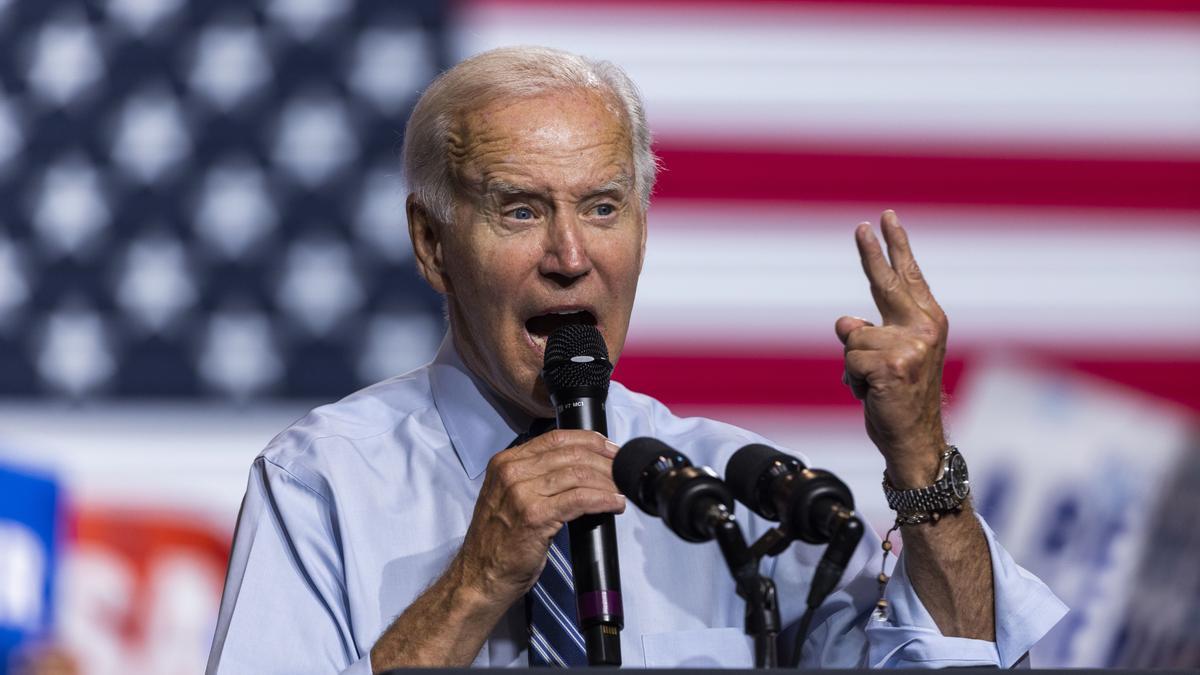 US President Biden speaks at DNC rally for Wes Moore in Maryland