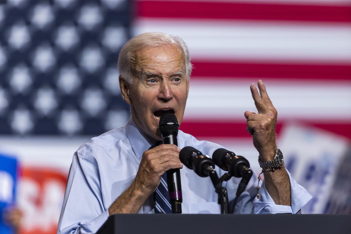 US President Biden speaks at DNC rally for Wes Moore in Maryland
