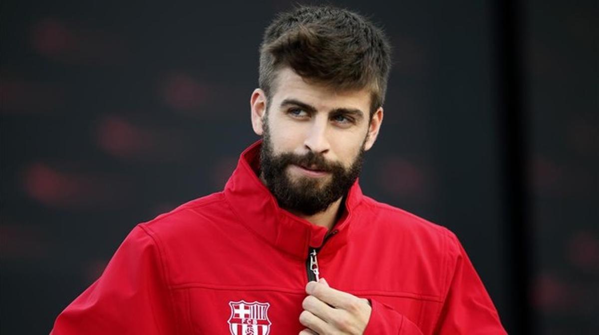 Gerard Piqué durante un acto comercial con el Barça.