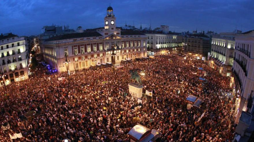 El 15-M el pasado mayo en la Puerta del Sol.