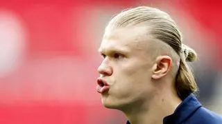 Haaland, visita fugaz a Barcelona