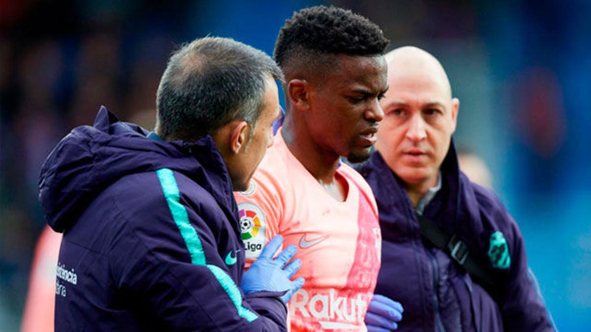 Semedo se retiró del terreno de juego tras un choque con Sergi Enrich