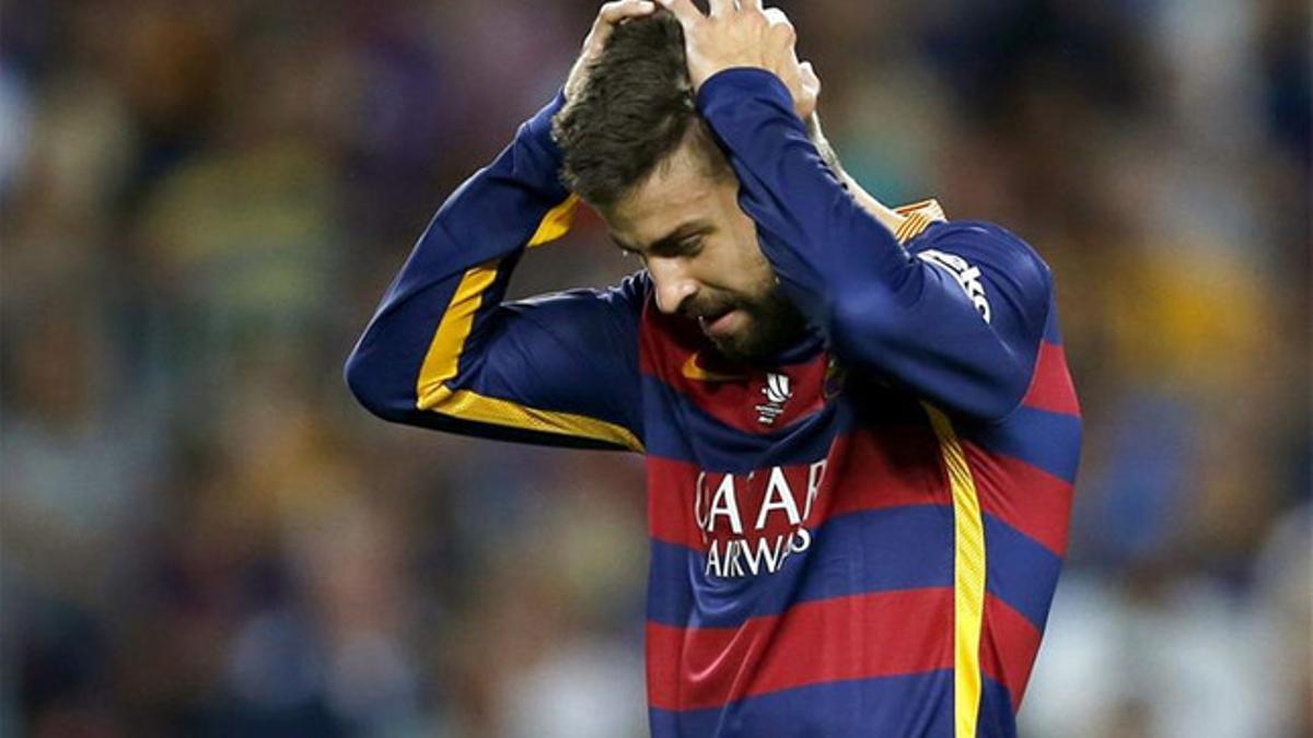 Gerard Piqué, después de ser expulsado ante el Athletic