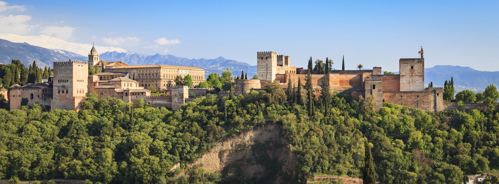 La Alhambra de Granada, España. Visto desde el Mirador de San Nicol