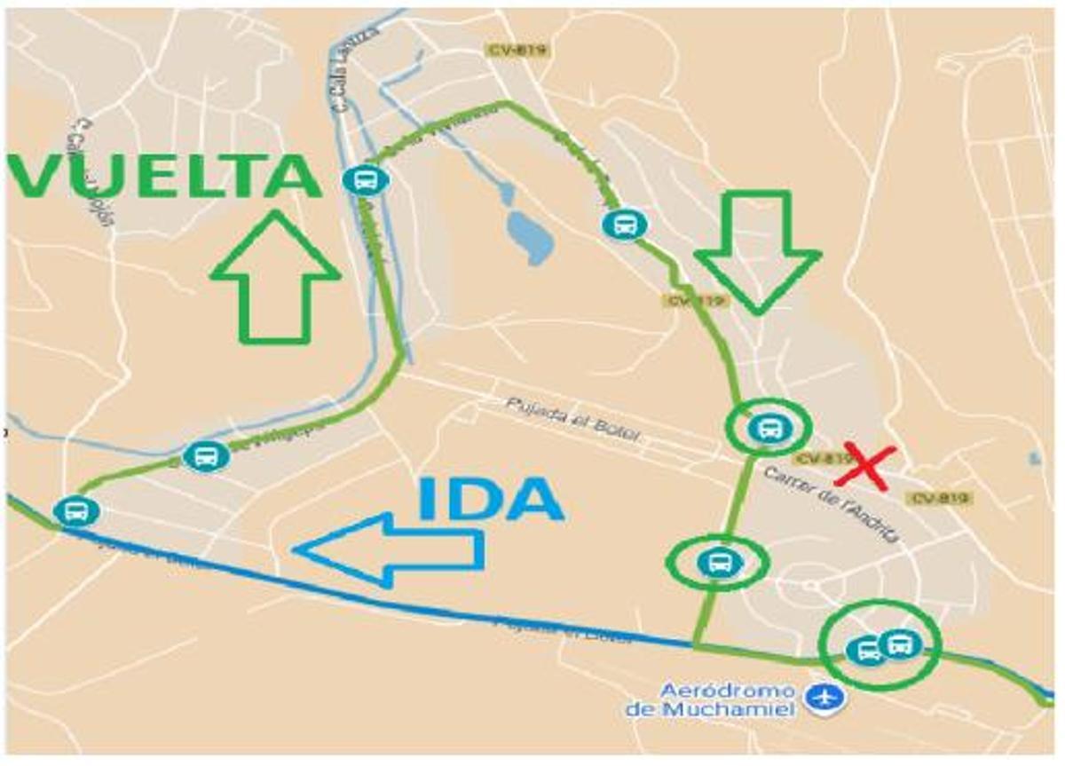 Nuevo recorrido en las líneas M-1 y M-2 en Mutxamel