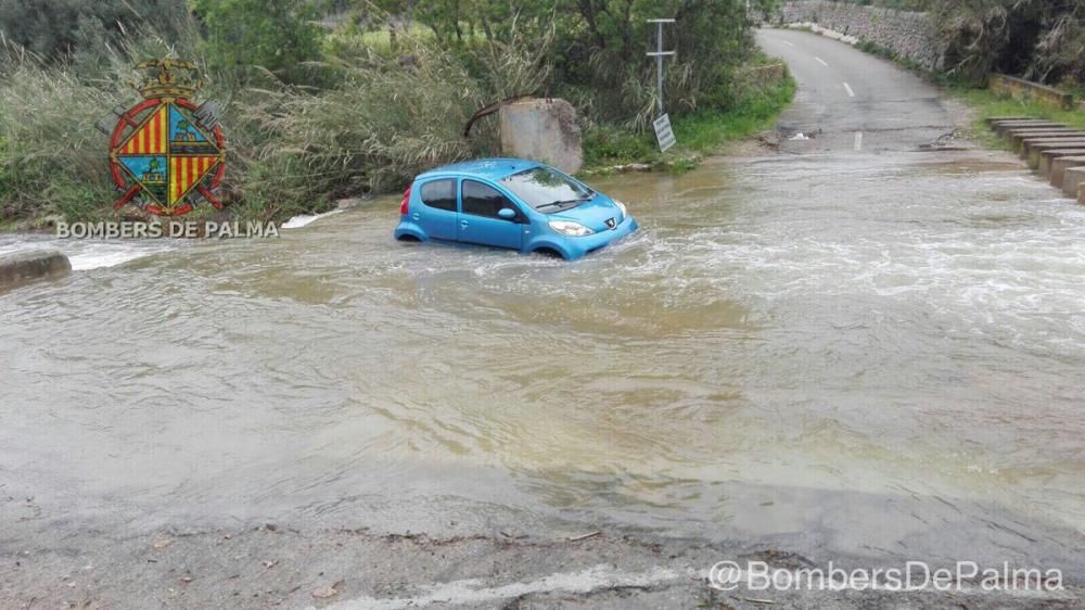 Derrumbes, inundaciones y pinos caídos al paso de la tormenta 'Hugo' por Mallorca