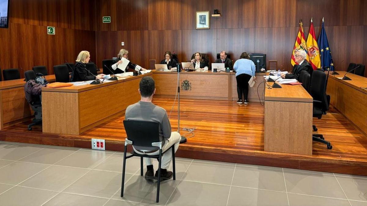 El acusado, en el juicio celebrado el 9 de febrero en la Audiencia Provincial de Zaragoza.