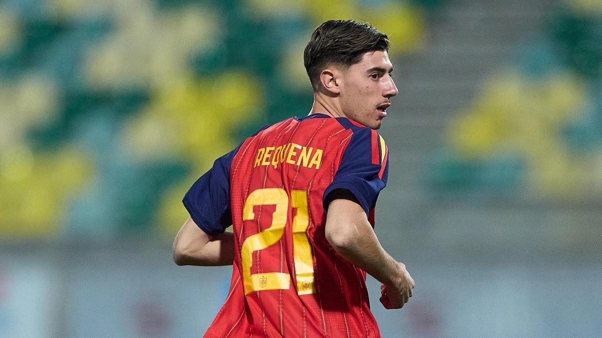 Dani Requena, en su estreno con España Sub-21, en la victoria de España por 0-7 ante Chipre.