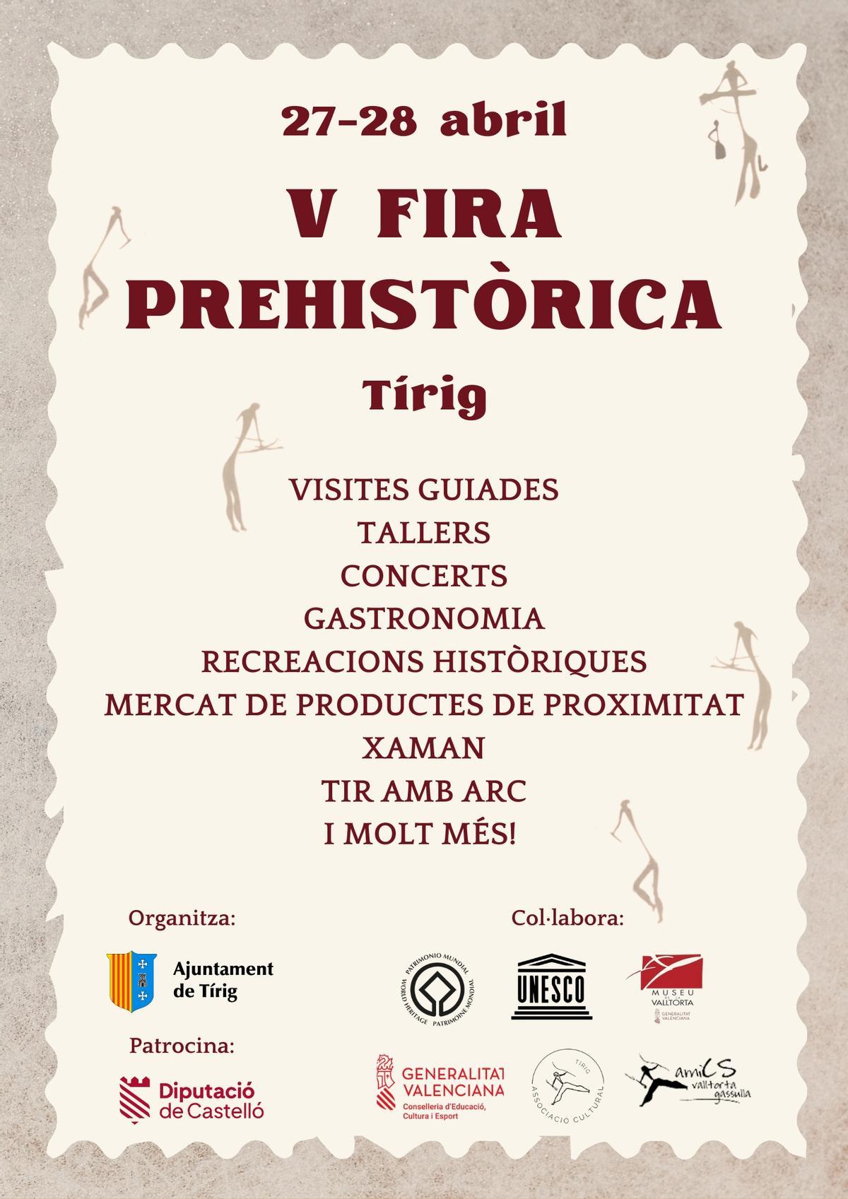 Cartel de la V Fira Prehistòrica de Tírig.