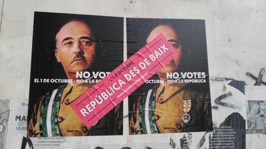 Apareixen cartells de Franco a diverses poblacions catalanes demanant no votar l&#039;1-O