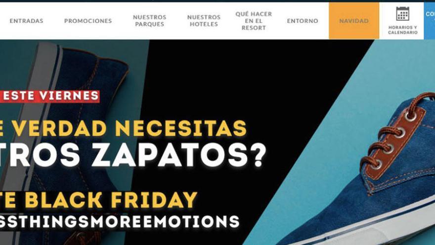 Imagen de la campaña de Port Aventura que critican los zapateros.