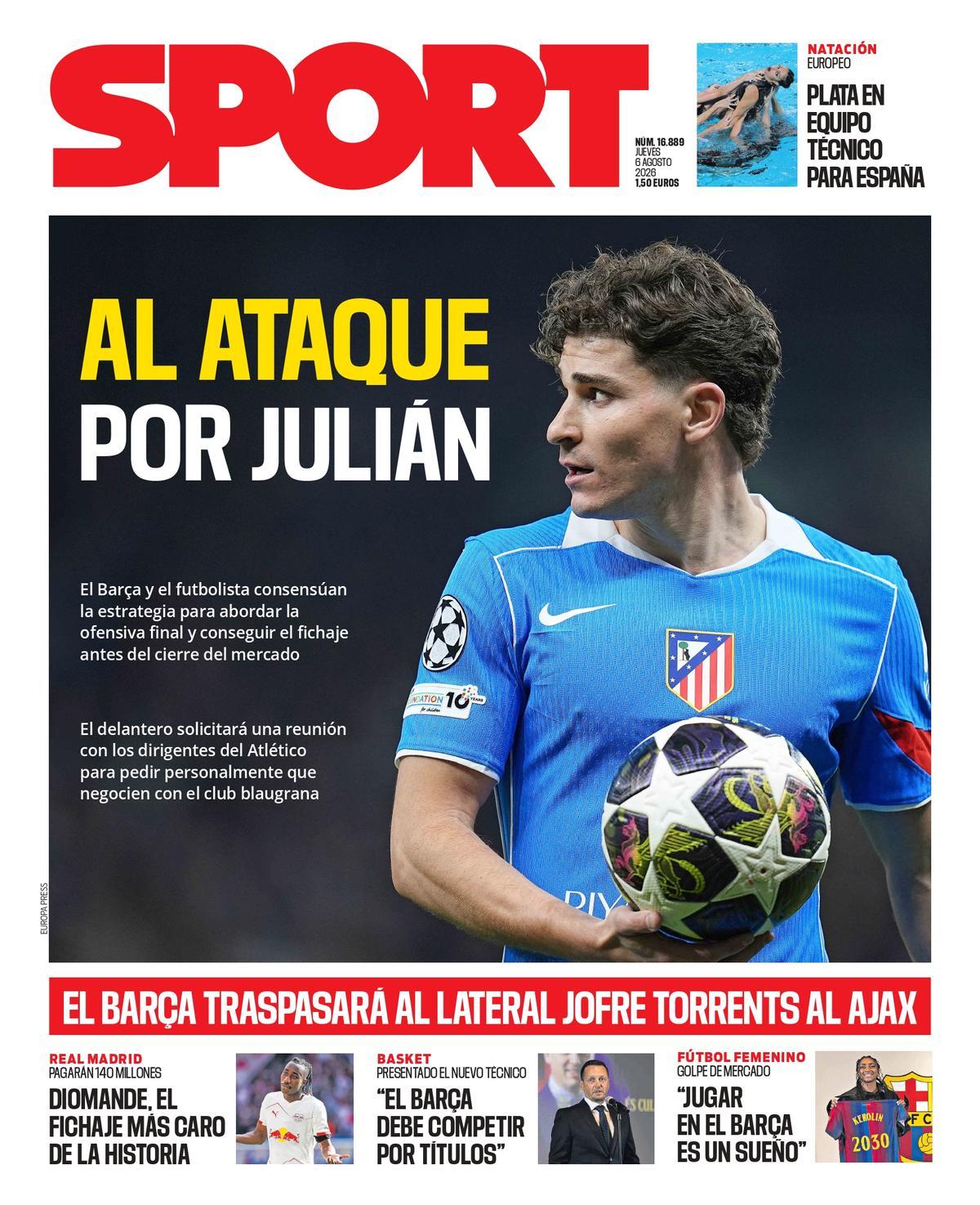 Esta es la portada de SPORT de hoy