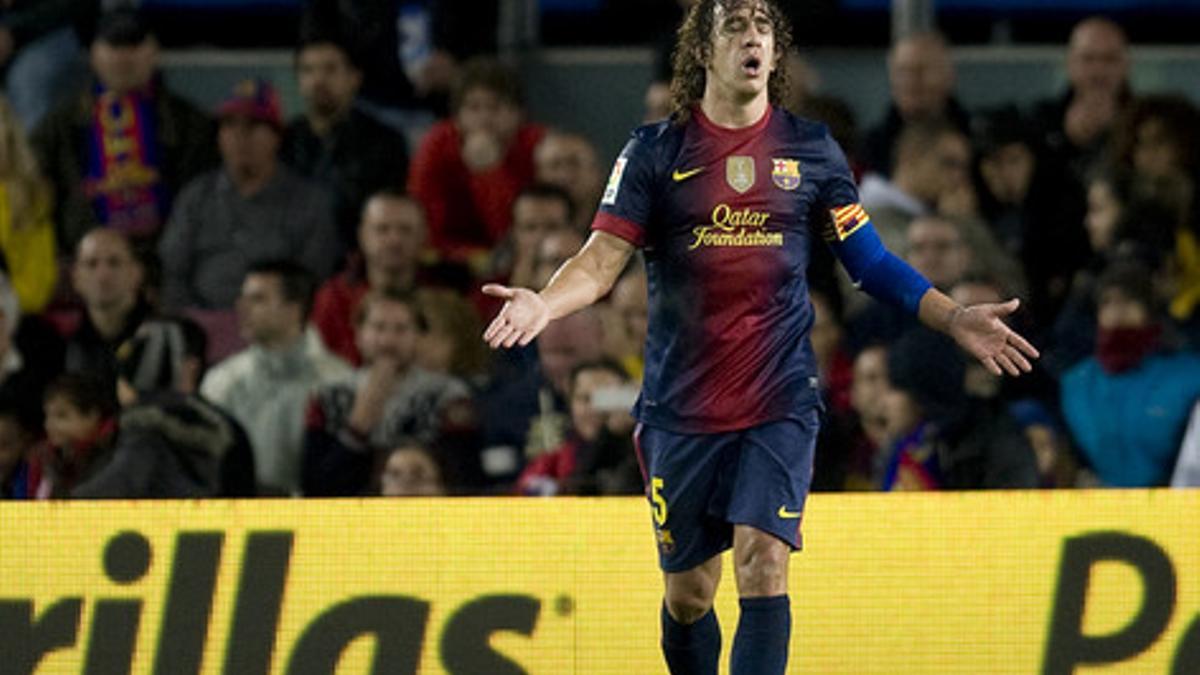 Puyol, desencanto al ver sustituido ante el Zaragoza