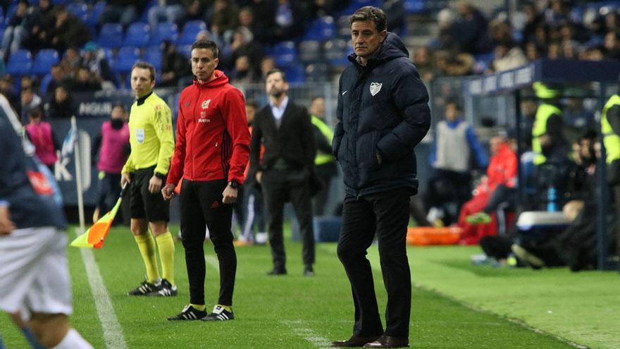 Míchel, el lunes por la noche, ante el Espanyol.