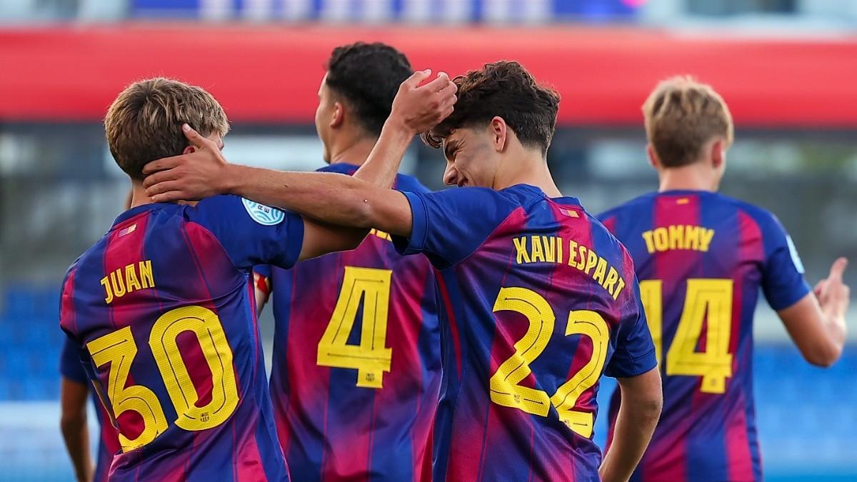 Los jugadores del Barça Atlètic se dieron un festival