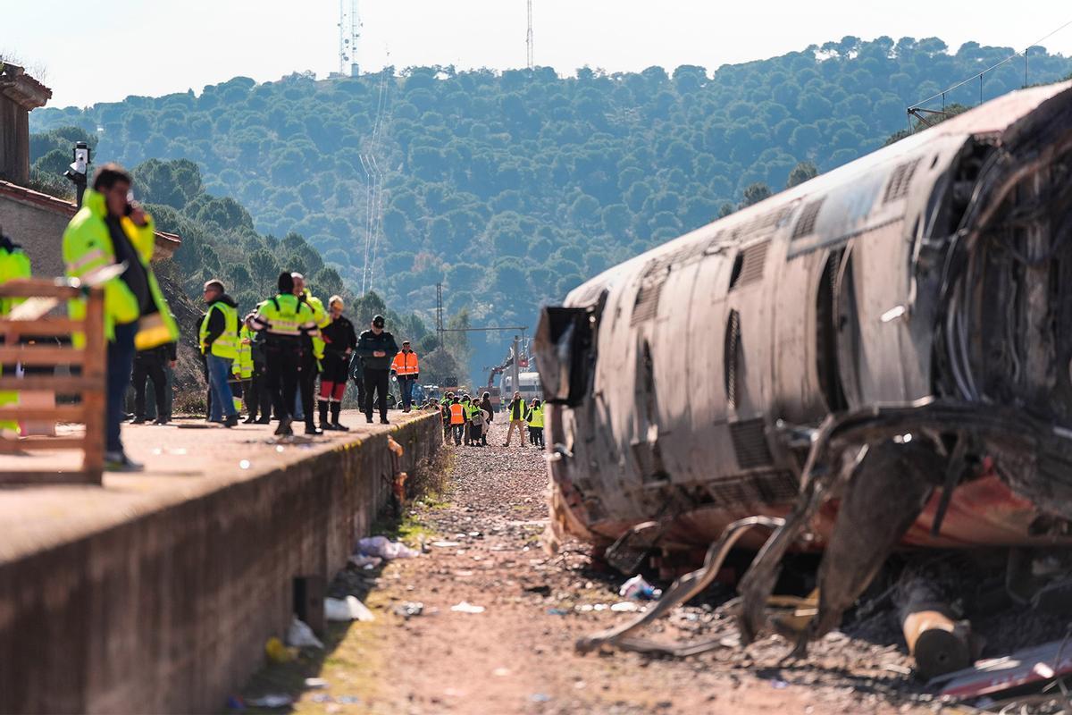 Uno de los vagones del tren de Iryo que descarriló el 20 de enero de 2026 en Adamuz (Córdoba), tras un accidente que dejó al menos 41 fallecidos y más de un centenar de heridos.