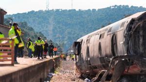 Uno de los vagones del tren de Iryo que descarriló el 20 de enero de 2026 en Adamuz (Córdoba), tras un accidente que dejó al menos 41 fallecidos y más de un centenar de heridos.