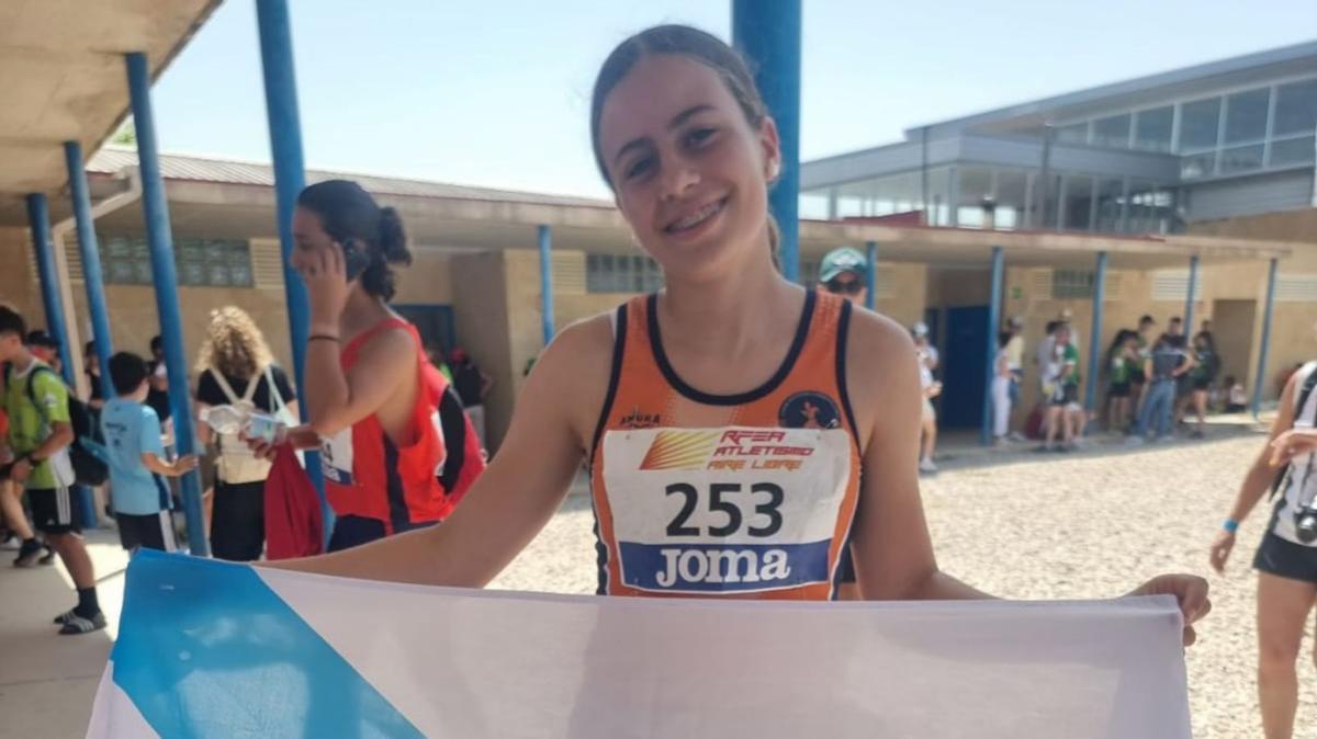 La deportista Zaira Chantada, del Atletismo Samertolaméu, en Albacete.