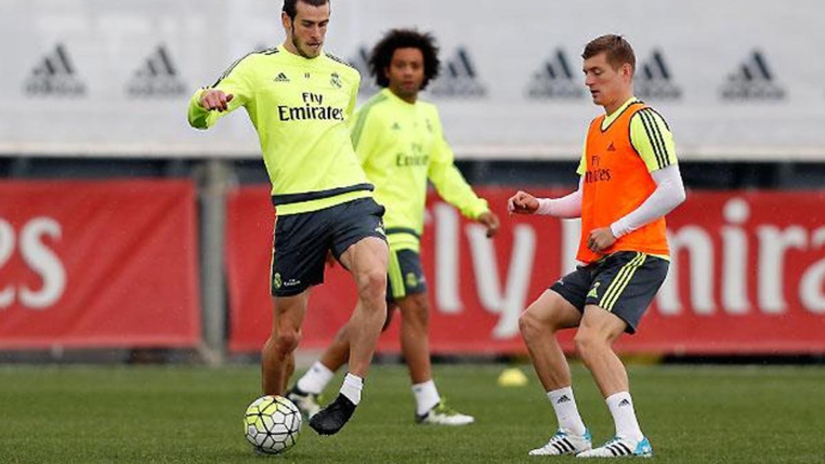 Bale y Kroos, durante el entrenamiento