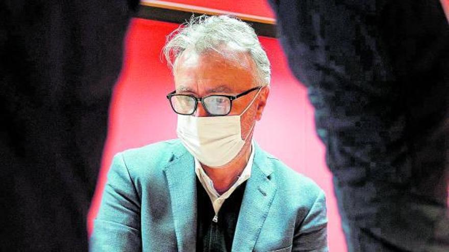 El secretario general del PSOE de Canarias, Ángel Víctor Torres, en la reunión de la Ejecutiva regional el pasado día 5.