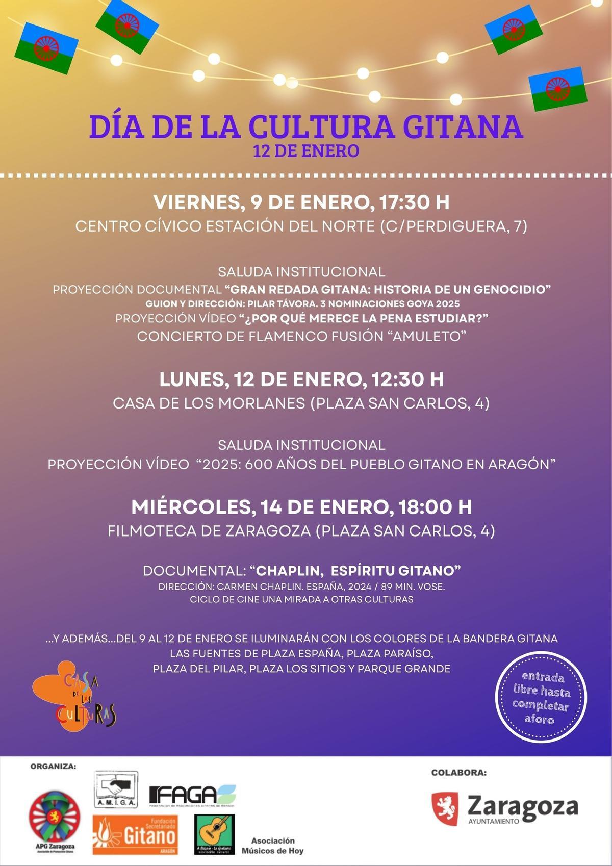 Cartel del Día de la Cultura Gitana en Aragón 2026