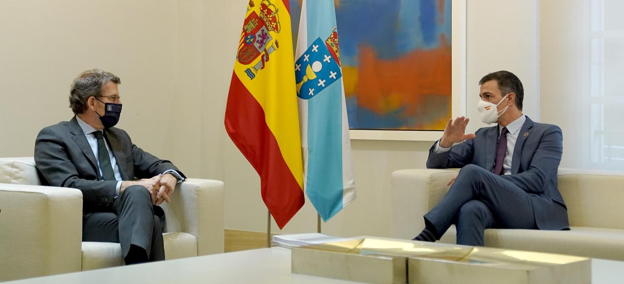 Reunión en Moncloa de Pedro Sánchez y Alberto Núñez Feijóo