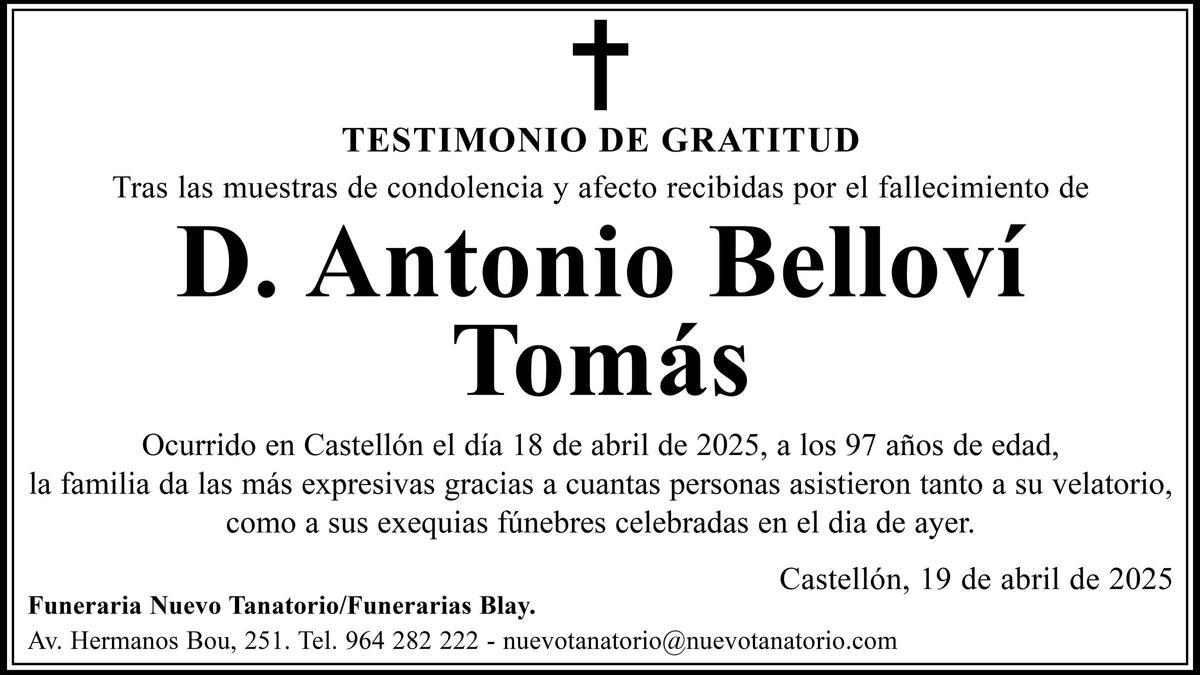 D. Antonio Belloví Tomás
